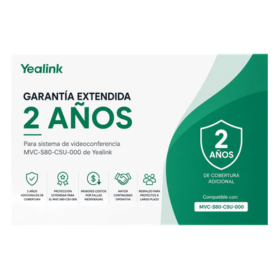 Garantia Extendida de 2 Años para Sistemas de Videoconferencia MVC-S80-C5U-000 de Yealink | SIERRA STORE
