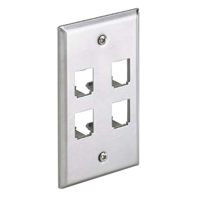 PANDUIT CFP4SY - Placa de Pared Vertical / Acero Inoxidable Grado 304 / 4 Puertos Mini-Com / 2.74 x 4.5 pulgadas | SIERRA STORE