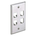 PANDUIT CFP4SY - Placa de Pared Vertical / Acero Inoxidable Grado 304 / 4 Puertos Mini-Com / 2.74 x 4.5 pulgadas | SIERRA STORE