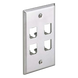 PANDUIT CFP4SY - Placa de Pared Vertical / Acero Inoxidable Grado 304 / 4 Puertos Mini-Com / 2.74 x 4.5 pulgadas | SIERRA STORE