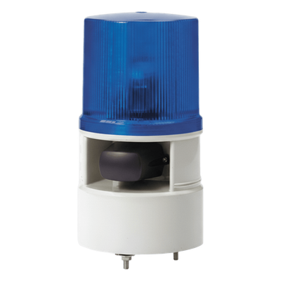 Baliza Indicadora con Bocina / LED Azul / 5 Tonos 105 dB / 4 Patrones Destello / 12-24 VCD / -30 °C a +50 °C | SIERRA STORE