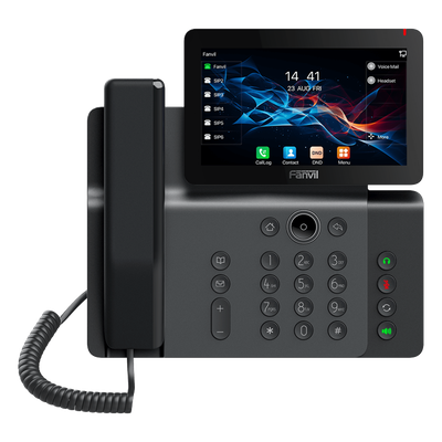 Teléfono IP Empresarial / Pantalla Táctil 7" / Wi-Fi 6 / Bluetooth 5.4 / 20 Líneas SIP / Cámara 1080p / PoE / Material Antibacterial | SIERRA STORE
