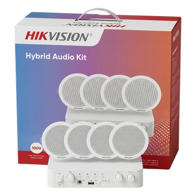 HIKVISION DS-QAE0KA60206-4 - Kit de Audio para Plafón / Amplificador 2 Canales 30W / 4 Altavoces 6W / Sistema 100V/70V / Bluetooth / | SIERRA STORE