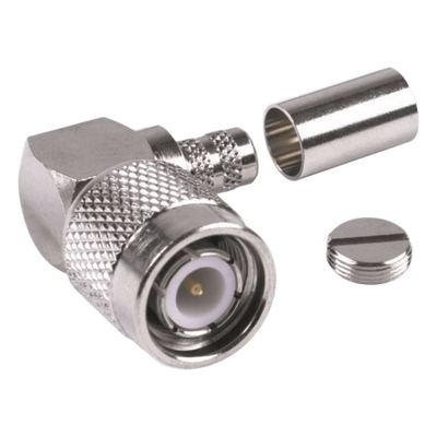 Conector TNC Macho / Ángulo Recto / RG-8/X / LMR-240 / Níquel / Oro / Teflón | SIERRA STORE
