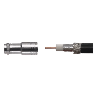 Conector F Macho de Compresión / Cable Coaxial RG-11 / 75 Ohm / Montaje por Compresión | SIERRA STORE