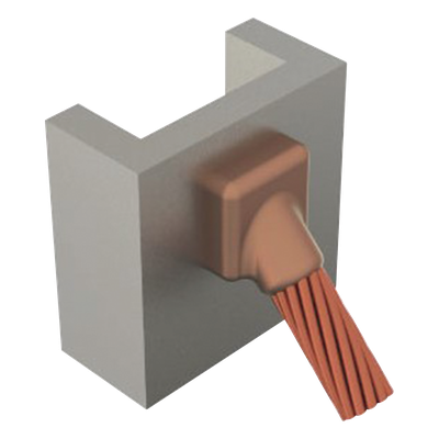Molde para soldadura exotérmica / Superficie vertical a cable / 2/0 AWG / Ángulo 45° / Grafito resistente a altas temperaturas | SIERRA STORE