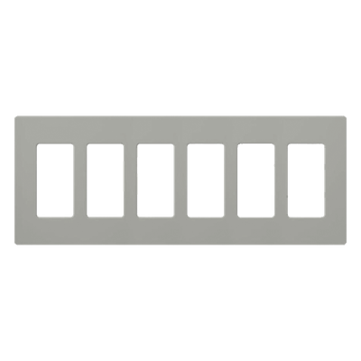 Placa de pared Claro / 6 espacios / gris brillante (GR) / 30.5 x 11.9 cm, perfil 7.6 mm / sin tornillos / compatible con Caseta | SIERRA STORE