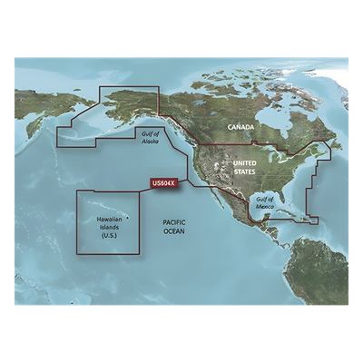Mapa náutico / Cobertura costera EE.UU., Canadá oeste, Caribe / Contornos 1' / Sombreado 10 rangos / Auto ruta / Datos Garmin y | SIERRA STORE