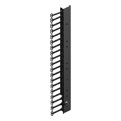 Organizador Vertical de Cables Rack / 48 UR / Acero Negro / Sección 95x208 mm / Capacidad 726 Cables / Fijación Flecha 1.75 pulg | SIERRA STORE