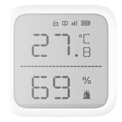 HIKVISION DS-PDTPH-E-WB(B) - Sensor Inalámbrico de Temperatura y Humedad / Rango -35°C a 99°C / Alcance 800 m (2624.7 ft) / Cifrado | SIERRA STORE