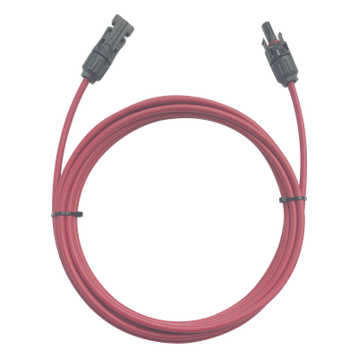 Cable Fotovoltaico / 1 m (3.28 ft) / 6 mm² (10 AWG) / Rojo / MC4 Macho-Hembra / -40°C a 90°C / 1000/2000 V | SIERRA STORE