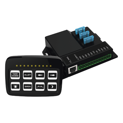 Controlador de Interruptores / 8 Canales / 3x10A y 5x0.2A / Táctil Retroiluminado / 10~24 VCD / RJ45 4 m (13.1 ft) | SIERRA STORE