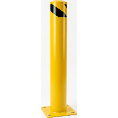 ACCESSPRO XB-114-1000 - Bolardo Fijo de Acero / Diámetro 114 mm x Altura 1000 mm x Pared 2 mm / Base Soldada 150 x 150 mm / Pintura en | SIERRA STORE