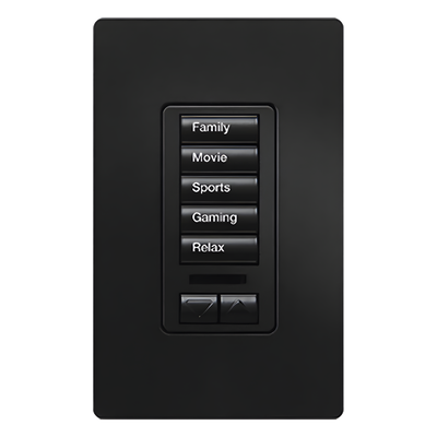 Teclado de Pared Programable / 5 Botones de Escena / Subir-Bajar / Retroiluminado / RF Clear Connect / Alcance 9 m (29.5 ft) / Control | SIERRA STORE
