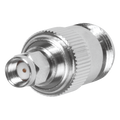 Adaptador Coaxial en Línea / SMA Macho Inverso a N Hembra / Frecuencia 18 GHz / Cuerpo Bronce Niquelado / Contacto Oro / Aislante | SIERRA STORE
