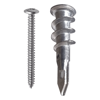 Taquete Metálico Autoperforable / Zinc / 22 kg Capacidad / 8 x 1 1/4" / Paneles de Yeso | SIERRA STORE