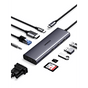 Hub USB-C 10 en 1 / HDMI 4K@30Hz + VGA 1920x1200 / 3x USB 3.0 5Gbps / Etherne...