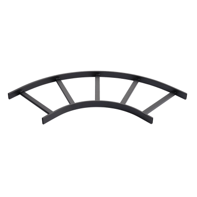 Accesorio de Escalerilla / Curva Horizontal 90° / 15 in (381 mm) de Ancho / Acero Calibre 16 / Acabado Negro RAL 9005 | SIERRA STORE