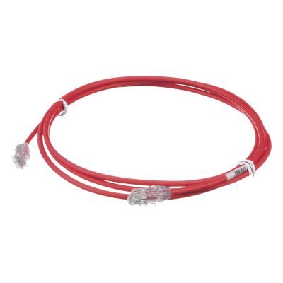 PANDUIT UTP28X7RD - Cable de Parcheo UTP / Cat6A / 28AWG / CM-LSZH / 2.13 m (7 ft) / Rojo | SIERRA STORE