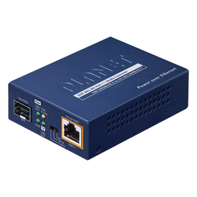 Convertidor de medios PoE++ / 10/100/1000BASE-T / 100/1000BASE-X SFP / 95W 802.3bt / Carcasa metálica / 3.7 x 2.8 x 1.0 pulgadas | SIERRA STORE