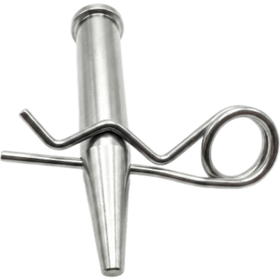 Pasador Cónico + R-clip Set / Compatible con Truss 40x40 cm / Acero de Alta Resistencia Forjado / Galvanizado / Zincado / Largo 92 mm | SIERRA STORE
