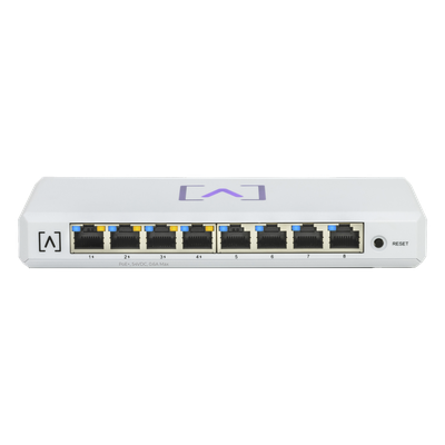 Switch Administrable / 8 Puertos Gigabit / 4 Puertos PoE+ 30W / Presupuesto PoE 60W / Gestión en Nube Gratuita | SIERRA STORE