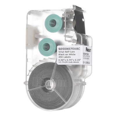PANDUIT S050X075VAC - Casete de Etiquetas Autolaminadas / 12.7 x 19.1 mm / 450 Etiquetas / Cables 2-4 mm / Área Blanca | SIERRA STORE