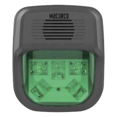 Sirena Estrobo Color Verde Para Paneles y Detectores Macurco | SIERRA STORE