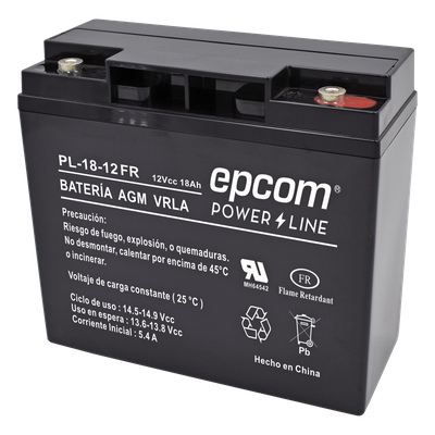 Batería 12 Vcc / 18 Ah / UL / AGM-VRLA / Retardante a la flama / Para uso en equipo electrónico,Alarmas de intrusión / Incendio/ | SIERRA STORE