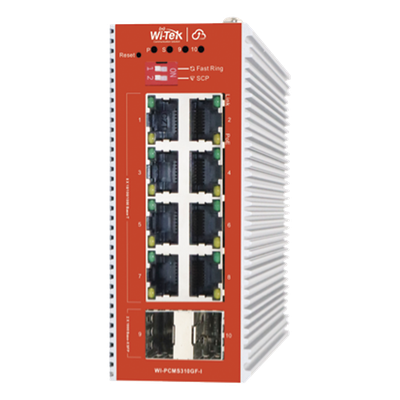 Switch Industrial PoE L2+ / 8 Puertos 100/1000 Mbps af/at / 2 SFP / Presupuesto PoE 120 W / Cloud / ERPS | SIERRA STORE