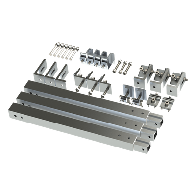 Caja de accesorios de aluminio anodizado / Montaje techo / Arreglo 1x2 / Inclinación 20-45° / Resistencia viento 136 km/h | SIERRA STORE