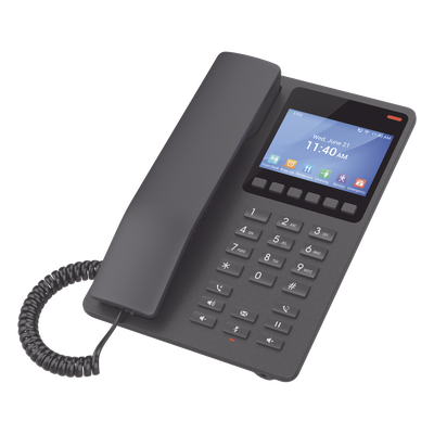 Teléfono IP Hotelero / Wi-Fi 6 Dual Band / 2 Líneas SIP / Pantalla LCD Color / 3 Vías Conferencia / USB-C Carga Rápida | SIERRA STORE