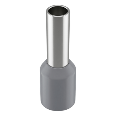 Conector Ferrule / 12 AWG / 4 mm² / Punta 9 mm / Longitud Total 16.5 mm / PVC Gris / 25 Piezas | SIERRA STORE