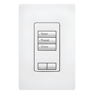 Teclado de pared seeTouch / 3 botones + subir-bajar / 120 V 0.5 A / requiere neutro / RF 431-437 MHz / RadioRA 2 / blanco | SIERRA STORE