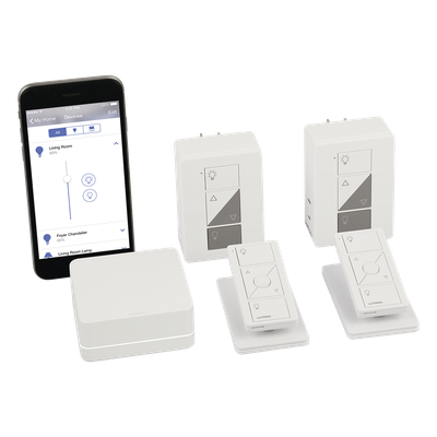 Kit Caseta Wireless / Smart Bridge / 2 atenuadores de clavija 120 V / 2 controles Pico / 2 bases de mesa / Alexa, Apple HomeKit y | SIERRA STORE