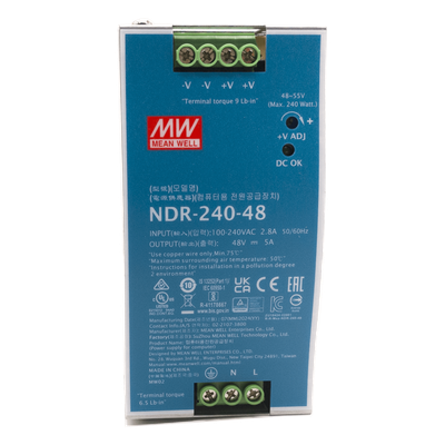 HIKVISION 303703681 - Fuente de Poder Industrial / 240 Watts / 48 VCD / 5 Amp / Montaje Riel DIN / 88.5% Eficiencia / 2.48 x 4.47 x | SIERRA STORE