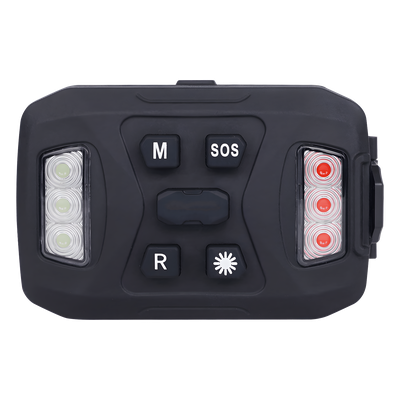Luz de Advertencia Múltiple / 26 LEDs Rojo Azul Blanco / Recargable 1200 mAh / IP67 / Base Magnética | SIERRA STORE