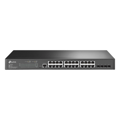 Switch Gigabit Administrable / 24 Puertos RJ45 / 4 Puertos SFP 1G / 56 Gbps / Sin Ventilador / Omada SDN | SIERRA STORE