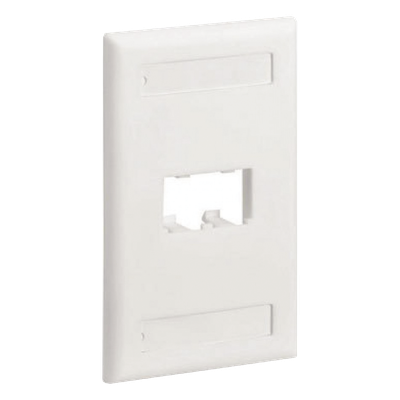 PANDUIT CFPL2WHY - Placa de Pared Vertical / 2 Puertos Mini-Com / Diseño Inclinado / Con Espacios para Etiquetas / 2.75 x 4.5 pulgadas | SIERRA STORE