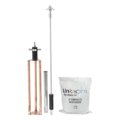 LINKEDPRO BY EPCOM LP-EPC-50D - Punta Pararrayo / 50 m (164 ft) de Diámetro de Protección / Electrodo de Cobre Electrolítico / Filtro | SIERRA STORE