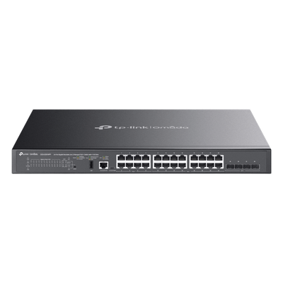 Switch Administrable L3 SDN / 24 Puertos PoE Gigabit / 4 SFP+ 10G / Presupuesto PoE 720W / Ruteo RIP VRRP / Fuente Redundante / 128 | SIERRA STORE