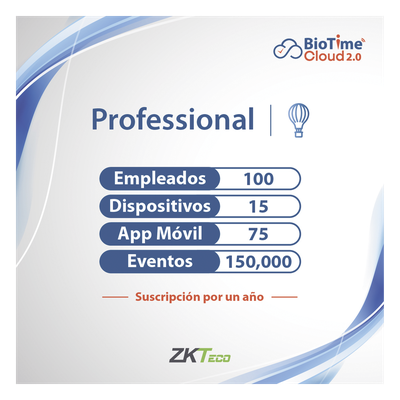 Licencia Cloud / 100 Usuarios / 15 Dispositivos / Gestión de Asistencia / Anual | SIERRA STORE