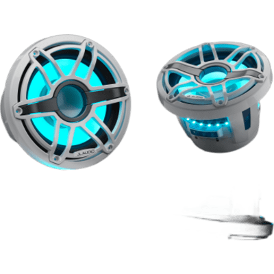Subwoofer Náutico 8" / 200 W RMS / 4 Ω / LED Transflective™ / Rejilla Deportiva Blanca / Deflector Infinito o Caja Cerrada / Marino | SIERRA STORE