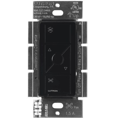 Control de velocidad para ventilador de techo / Inalámbrico / 120 V / 1.5 A / 4 velocidades + apagado / Caseta Wireless / Negro | SIERRA STORE