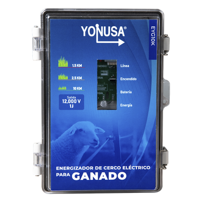 Energizador para Cercas Electrificadas / 10,000 V / 2 Joules / 25 km (82,020 ft) de Protección / Alimentación Solar 12 V | SIERRA STORE