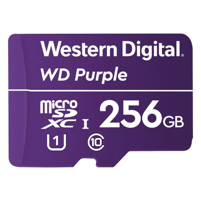 Memoria microSD de 256 GB PURPLE, Especializada Para Videovigilancia, 10 VECES MAYOR DURACIÓN, 3 AÑOS DE GARANTIA | SIERRA STORE