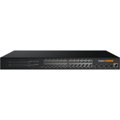 Switch Administrable L2+ Yealink RCH240 de 24 Puertos Gigabit PoE+ con 4 Puertos de Fibra Óptica y Presupuesto PoE de 370 W | SIERRA STORE