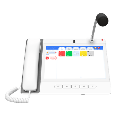 Teléfono IP Empresarial / 20 Líneas SIP / Pantalla Táctil 10.1' HD / Wi-Fi 5 / Bluetooth 4.2 / PoE / Multicast Voceo / Cámara Full HD | SIERRA STORE