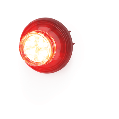 Estrobo Oculto LED / 12 LEDs / Rojo/Claro / 12-24 V DC / Bisel Negro / Lente Transparente / 0.39 ft Perfil Bajo | SIERRA STORE