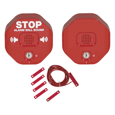 Alarma de Puerta Multifunción / Sirena 95/105 dB / Bocina Remota / Puertas Dobles / Uso Interior / Señal de Alto Visible / Programable | SIERRA STORE